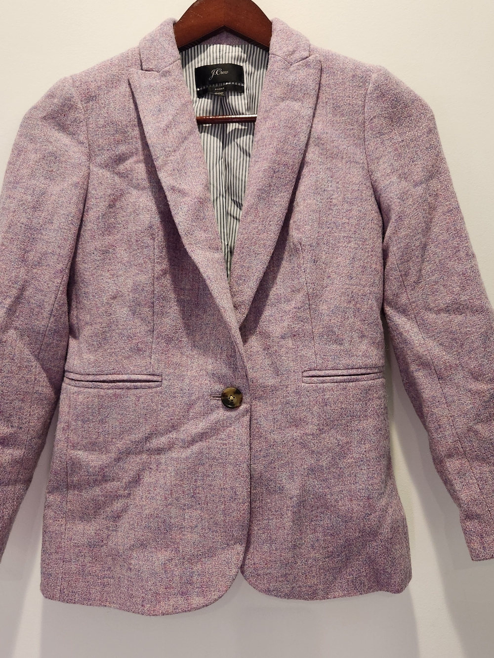 J. Crew Lavender 100% Wool Single-Button Parke Blazer